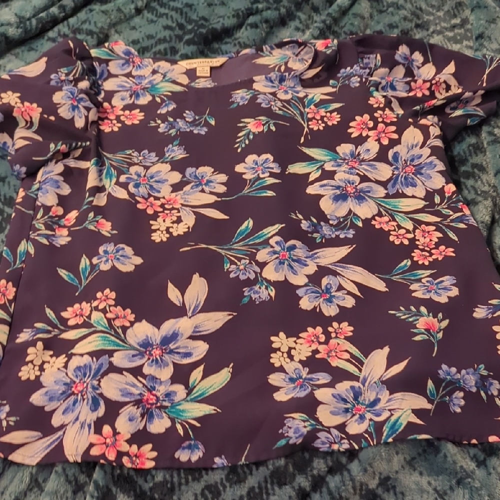 Counterparts Floral Blouse - Purple and Pink